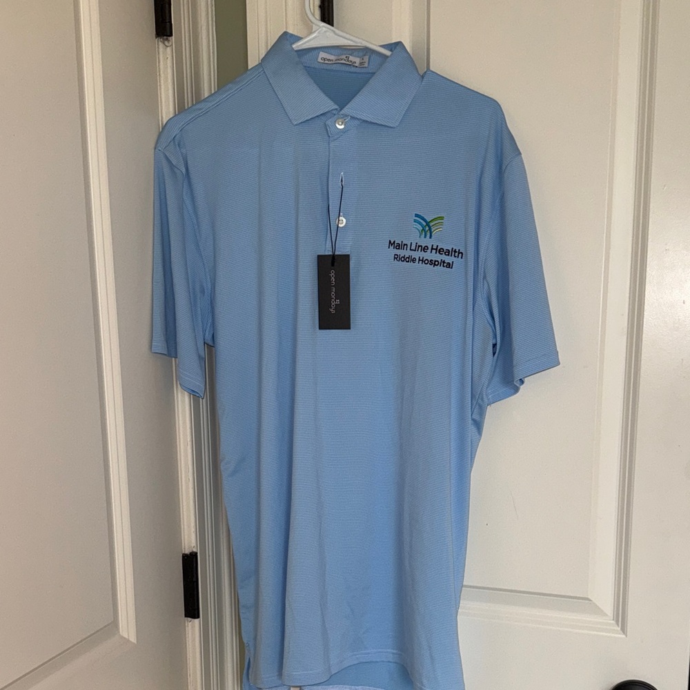 Light Blue Polo with Main Line Health Riddle Hospital Logo